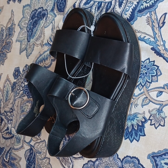 SOFFT Faedra Leather platform wedge sandals Black Size 8, 8 5M New - Picture 10 of 16